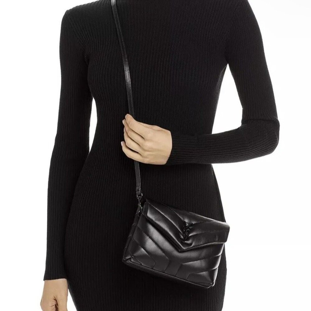 Saint Laurent YSL Monogram Toy LouLou Quilted Chevron Crossbody Bag - Picture 2 of 13